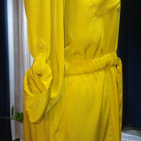 Alfani Graphic Oasis Shirtdress in Yellow Sz 16P NWT - Picture 8 of 16